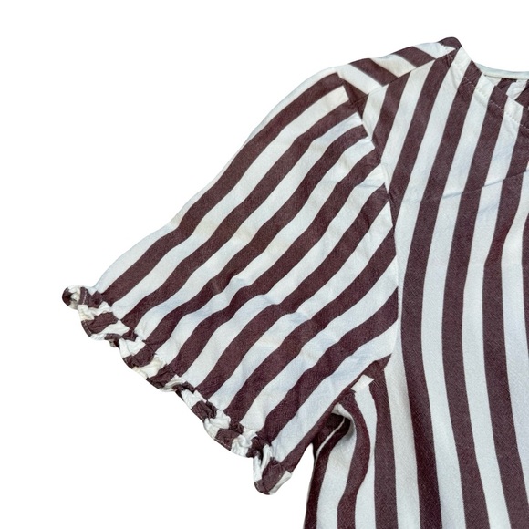 Madewell Pink and White Striped Peplum Blouse - Picture 6 of 15